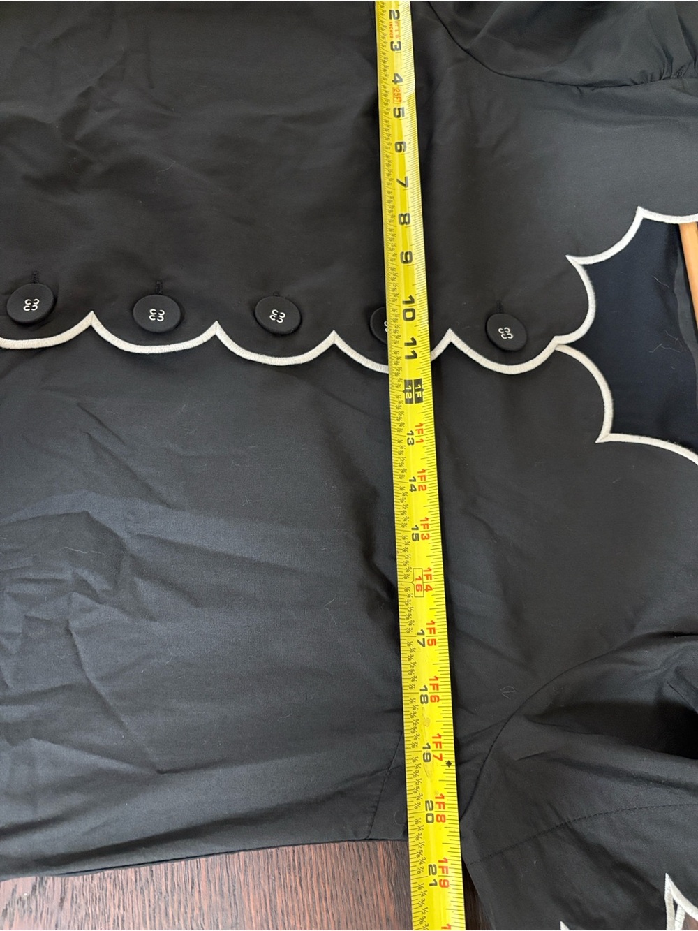 entro Black Mini Dress with White Scalloped Trim - Picture 7 of 7